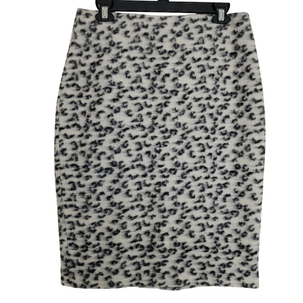 Ann Taylor Leopard Print Pencil Skirt Wool Blend Size 8 Casual Funky Career